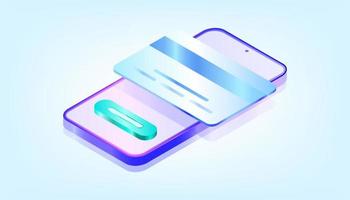 Online mobile app payment. 3D Gradient Web Vector Illustrations. Suitable for ui, ux, web, mobile, banner and infographic.