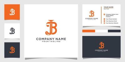 JB or BJ letter logo design vector