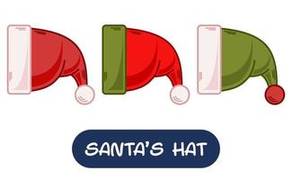 Cartoon Santa Hat Illustration. Set of Variation Colors. EPS 10 Vector