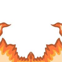 fire or flame in flat design for background vector