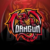 diseño de logotipo de mascota dragon esport vector