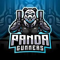 Panda gunners esport mascot logo vector