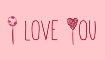 Valentine s Day banner. Greeting card for Valentine s Day with hearts on a pink background. vector