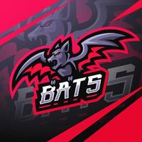 Bats esport mascot sport logo design vector