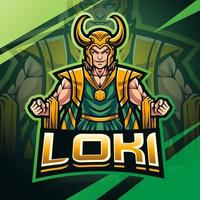 diseño de logotipo de mascota loki esport vector