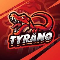 diseño de logotipo de mascota de esport de tirano vector