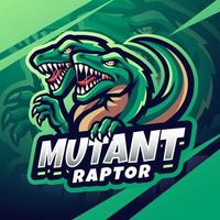 Mutant raptor esport mascot logo design vector