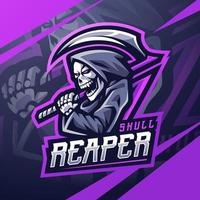 Skull reaper logo mascot design vector