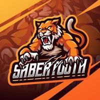 Sabertooth esport mascot logo design vector