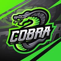 diseño del logotipo de la mascota del esport king cobra vector