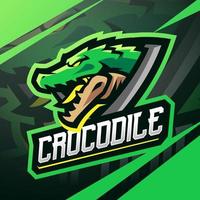 diseño de logotipo de mascota deportiva de cocodrilo vector