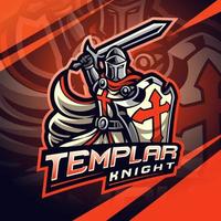Knights Templar esport mascot logo design vector
