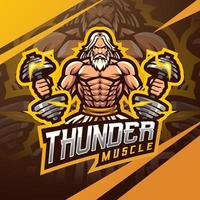 logotipo de la mascota de zeus thunder musle