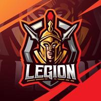 legion warrior esport mascot logo design vector