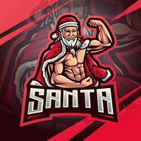 Santa esport mascot logo design vector