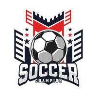 Plantillas de diseño de logotipo de insignia de fútbol soccer ilustraciones de vectores de identidad de equipo deportivo aisladas en fondo blanco