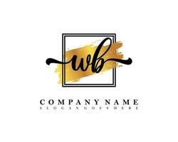 WB Initial handwriting logo concept vector