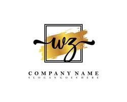 WZ Initial handwriting logo concept vector