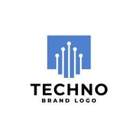 ilustración del logotipo de un tema tecnológico para cualquier empresa con un tema tecnológico vector