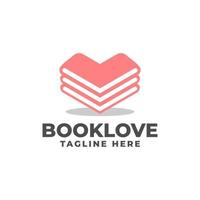 illustration of a book forming a love shape inside. good for any business related to book. vector