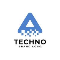 illustration of a letter A triangle on a technology theme for any company with a technology theme vector