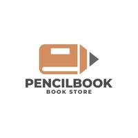 illustration of a book forming a pencil. good for any business related to book. vector