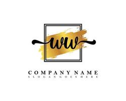 WW Initial handwriting logo concept vector