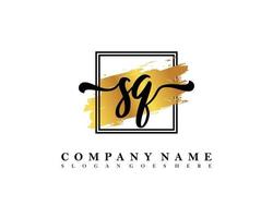 SQ Initial handwriting logo concept vector