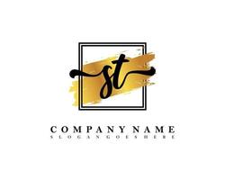 ST Initial handwriting logo concept vector