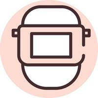 vector de icono de casco de construcción sobre fondo blanco.