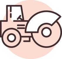 vector de icono de tractor de construcción sobre fondo blanco.