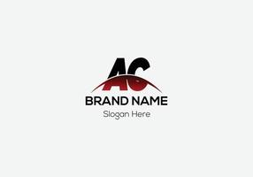 Abstract AC letter modern initial lettermarks logo design vector