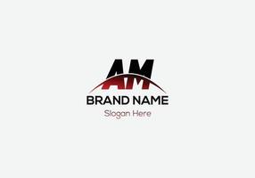 Abstract AM letter modern initial logo design vector