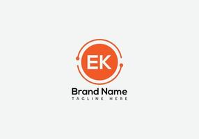 Abstract EK letter modern initial logo design vector