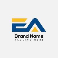 diseño de logotipo inicial moderno de letra ea abstracta vector