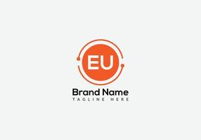 Abstract EU letter modern initial logo design vector