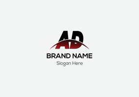 Abstract AD letter modern initial lettermarks logo design vector