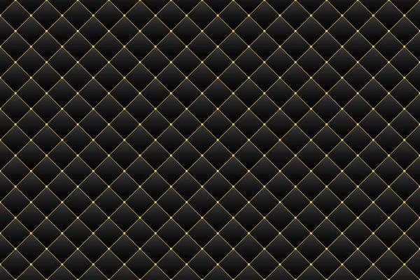 Dark luxury upholstery pattern with golden beads and border vector background
