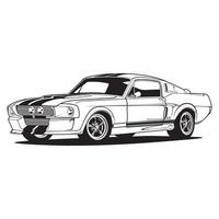 Black and White view car vector illustration for conceptual design