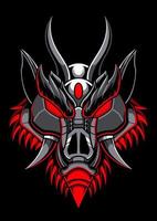 Red Devil Pig Mecha Robot Illustration vector