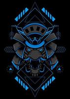 Tiger Samurai with Sacred Geometry Illustration vector