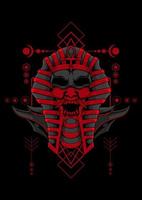 Pharaoh Skull Illustration with Sacred Geometry vector