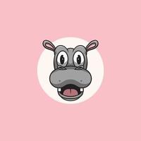 Cute Hippo Smilling vector