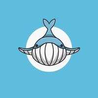 Cute whale smiling vector