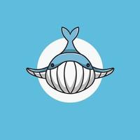 Cute whale smiling vector