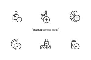 Clean modern clinical service icon set for multipurpose use. These icons can be used for web and print items. vector