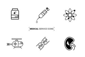 Health care service icon set for multipurpose use vector