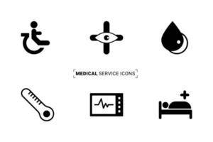 conjunto de iconos de servicio médico para uso multipropósito vector