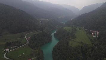 Most na Soci in Slovenia by Drone 3 video