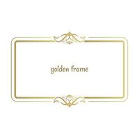 Gold Frame Vector Trendy Rectangle Border Stock Vector